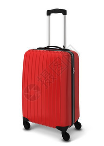 闲暇红色手提箱3d白色背景上孤立的红色插图旅游图片