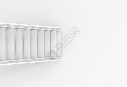 内部的几何镶木地板3d以空间地面背景复制方式对现代白色楼梯子案进行空中观察图片