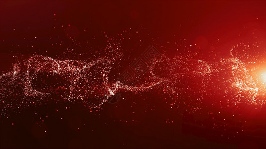 光滑的流动效果摘要红色数字微粒波带有bokeh和光背景的红色数字微粒波图片