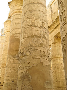 考古学董埃及卢克索Karnak寺庙古老的Ruins古迹废墟巨人图片