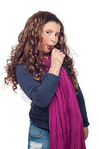 可爱的小女孩肖像打扮成十几岁的少女戴长假发和闪亮光吃着白底孤立的冰淇淋头发甜快乐图片