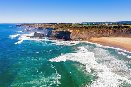欧洲阿连特茹尔加维葡萄牙西海岸PraiaOdeceixe航空图片
