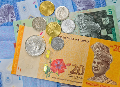 绿色交换钱马来西亚货币背景图片