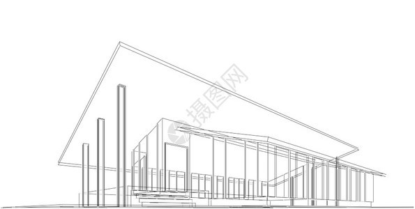 建筑3D插图现代城市建筑抽象背景设计建筑背景插图透视线阴凉处技术的建造图片