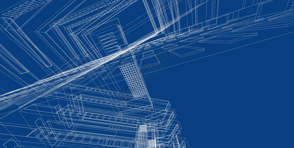 3d图解现代城市建筑抽象背景设计3D图解架构建设透视直线三维图解建筑结构阴影插图路口图片