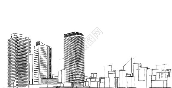 阴凉处具体的建筑师3d图解现代城市建筑抽象背景设计3D图解架构建设透视直线三维图解建筑结构图片