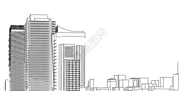 住宅3d图解现代城市建筑抽象背景设计3D图解架构建设透视直线三维图解建筑结构线框路口图片