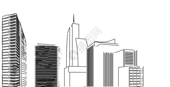 建造绘画住宅3d图解现代城市建筑抽象背景设计3D图解架构建设透视直线三维图解建筑结构图片
