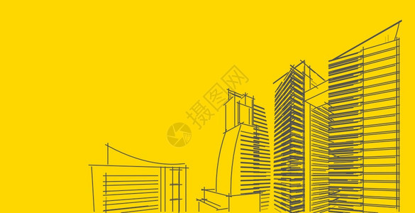建筑学3d图解现代城市建筑抽象背景设计3D图解架构建设透视直线三维图解建筑结构财产白色的图片