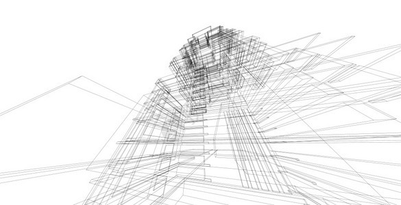 3d图解现代城市建筑抽象背景设计3D图解架构建设透视直线三维图解建筑结构师抽象的学图片