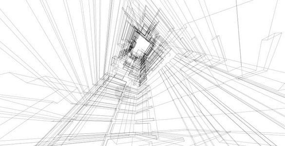 3d图解现代城市建筑抽象背景设计3D图解架构建设透视直线三维图解建筑结构公寓城市的景观图片