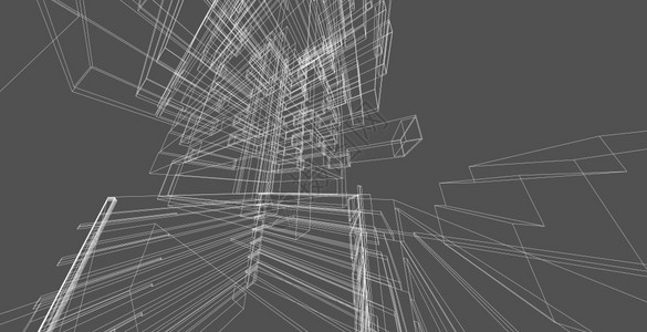 家城市的3d图解现代城市建筑抽象背景设计3D图解架构建设透视直线三维图解建筑结构工程图片