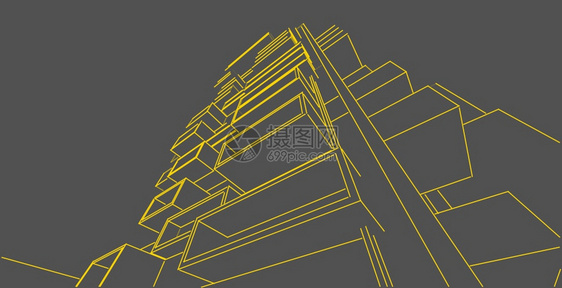 3d图解现代城市建筑抽象背景设计3D图解架构建设透视直线三维图解建筑结构屋造抽象的图片