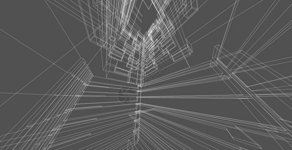 结构体3d图解现代城市建筑抽象背景设计3D图解架构建设透视直线三维图解建筑结构阴影筑的图片