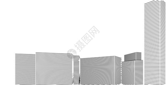 白色的抽象3d图解现代城市建筑抽象背景设计3D图解架构建设透视直线三维图解建筑结构屋图片