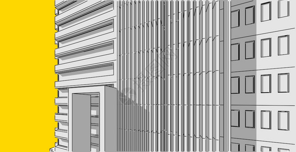 阴凉处建筑学3d图解现代城市建筑抽象背景设计3D图解架构建设透视直线三维图解建筑结构师图片