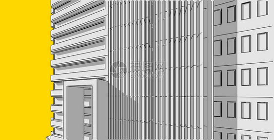 阴凉处建筑学3d图解现代城市建筑抽象背景设计3D图解架构建设透视直线三维图解建筑结构师图片
