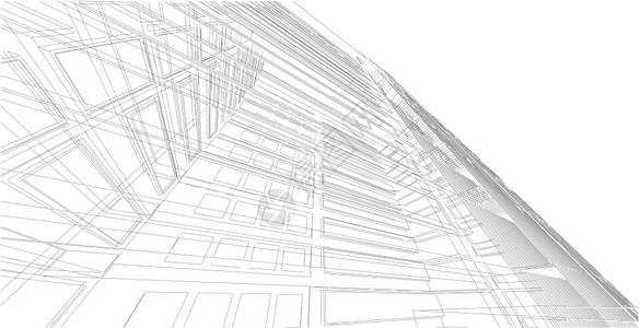 商业3d图解现代城市建筑抽象背景设计3D图解架构建设透视直线三维图解建筑结构玻璃白色的图片