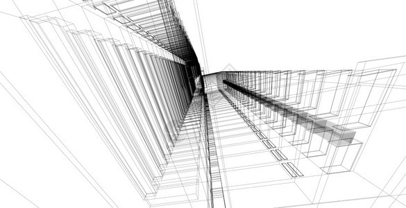 建筑的行业3d图解现代城市建筑抽象背景设计3D图解架构建设透视直线三维图解建筑结构白色的图片