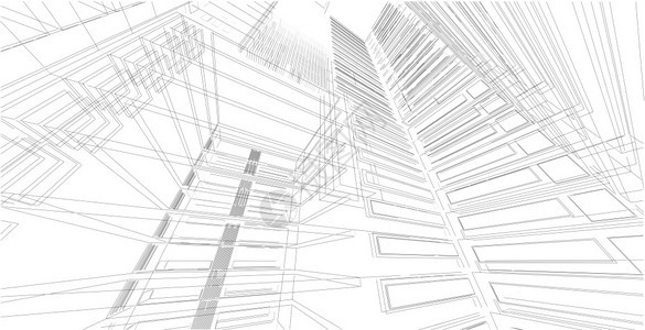 工程建造玻璃3d图解现代城市建筑抽象背景设计3D图解架构建设透视直线三维图解建筑结构图片