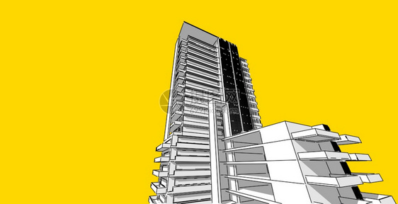 3d图解现代城市建筑抽象背景设计3D图解架构建设透视直线三维图解建筑结构的师形象图片