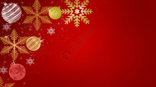 喜庆快乐的经典框架圣诞快乐和新年冬季红天背景设计图片