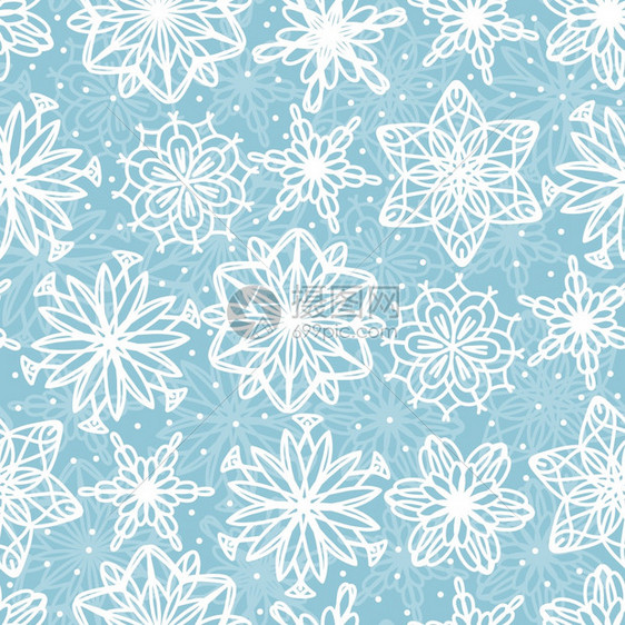 季节纺织品壁纸包装网络背景和其他模式以蓝底的雪花填充无缝图案用蓝底的雪花填满了无缝图案天气霜图片