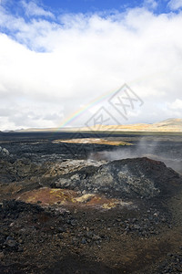 一种岩石地质学1984年克拉夫火山喷发时的Krofloustod熔岩田固化的浆和熔仍然热图片