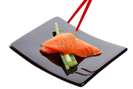 食物生的筷子日本寿司菜叫沙门生美白底射杀本图片