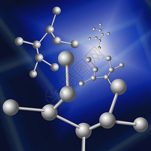 细胞描述具有蓝色抽象背景的分子结构概念说明插图结构体联系图片