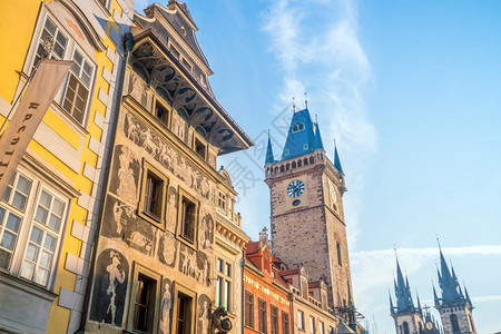 文化建造天空捷克布拉格旧城2018年月9日捷克ParaguePrague图片