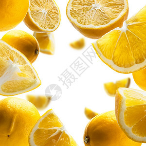 健康航班维他命黄色柠檬漂浮在白背景上黄柠檬漂浮在白背景上图片