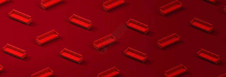 休息室椅子红色背景皮革沙发模式3D优雅图片