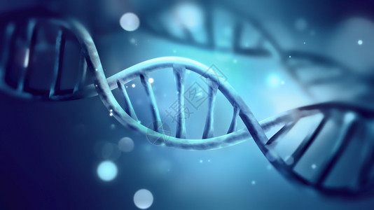 蓝色DNA链紧闭全屏幕3D图像遗传上染色体研究图片