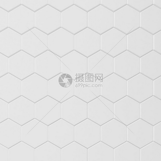 厨房材料白色六边瓷砖3d背景简单的图片