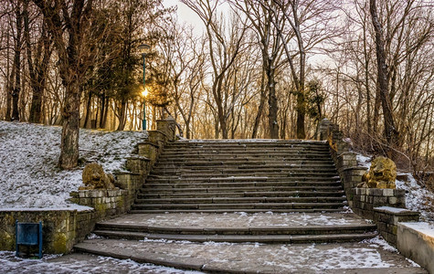 天户外冬季清晨乌克兰卡米亚内斯波迪尔基的阿博雷图姆KamianetsPodilskyi欧洲图片