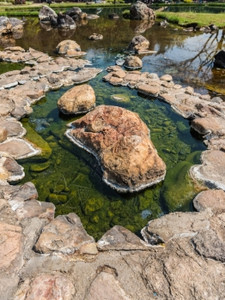 干净的颜色开川温泉池地貌泰国楠邦省水图片