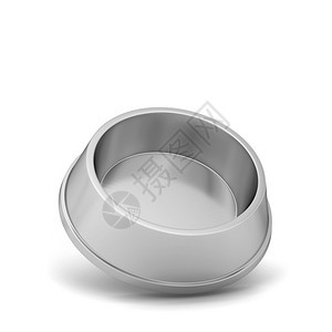 白色背景上孤立的空宠物碗3D插图干燥目的塑料图片
