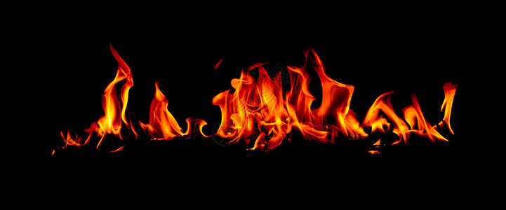热的黄色抽象艺术黑色背景的火焰燃烧红色热火花上升烈橙光闪耀的飞行粒子易燃图片