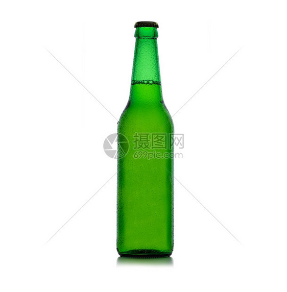 贮藏啤酒瓶绿色单落反射新鲜图片
