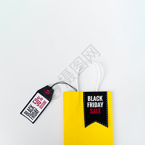 包十一月感恩带标签的黑色星期五购物袋图片