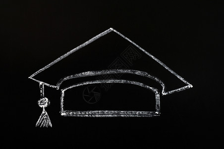 粉笔画在黑板背景上的毕业概念图片