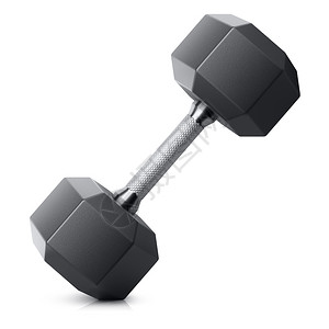 重量健身房铁白色背景中孤立的哑铃3D插图Dumbell图片