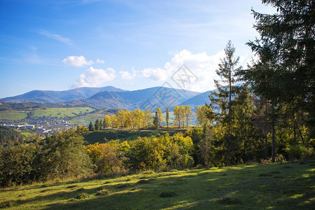 山地和深蓝天空的夏季风景与云山地和黑蓝天空的夏季风景与云森林全夏天图片