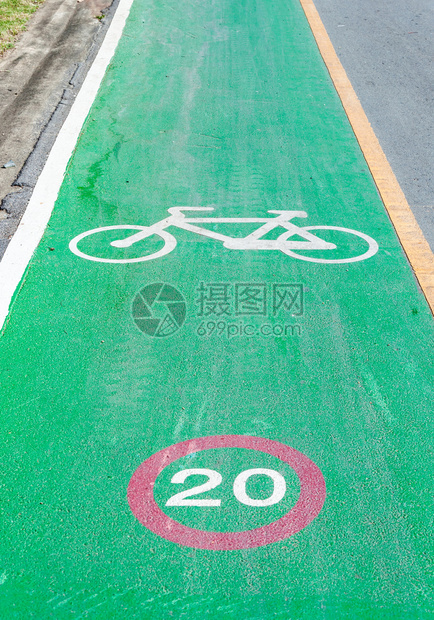 骑自行车小路画城市公园道上的自行车道图片