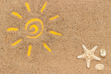 沙滩上的太阳符号图片