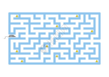 玩象征有趣的迷宫儿童益智卡通风格迷宫难题彩色矢量插图找到正确的路径逻辑和空间思维的发展漫画图片