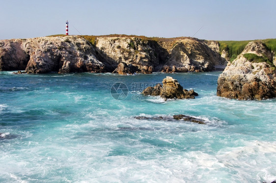 葡萄牙阿连特霍PortoCovo的海景明亮岩石旅行图片