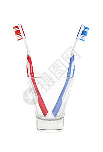 塑料卫生保健目的白色背景上孤立的牙刷图片