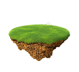 小岛行星空气中的一片土地空旷草坪在基地的细深面用作你概念的背景材料成功孤独立式图片